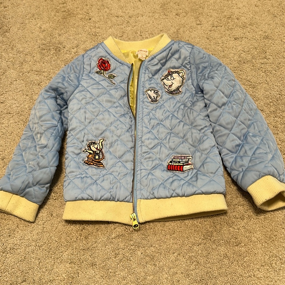 Disney Blue Quilted Beauty And The Beast Jacket Tutu Couture Age 5/6